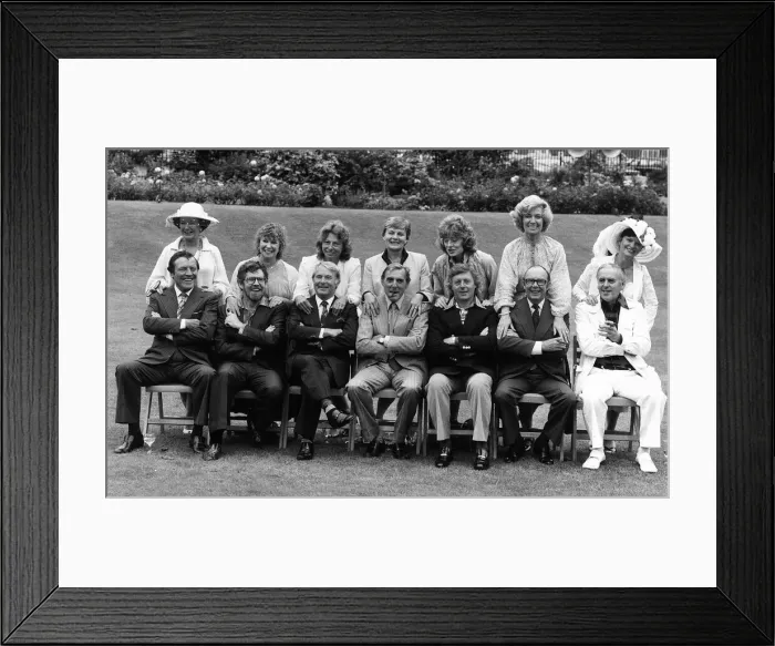 Framed Print : Thames Television stars with their wives 1980