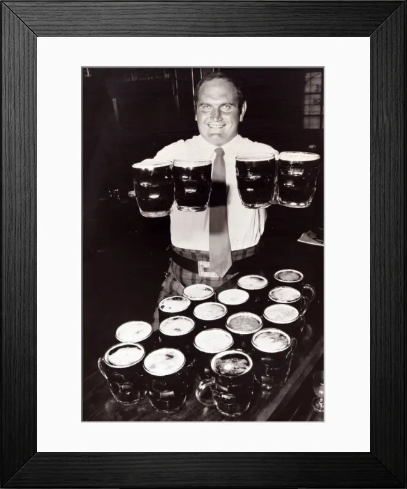 Framed Print : Doug Edmunds world caber tossing champion who downs at least 10 pints a night