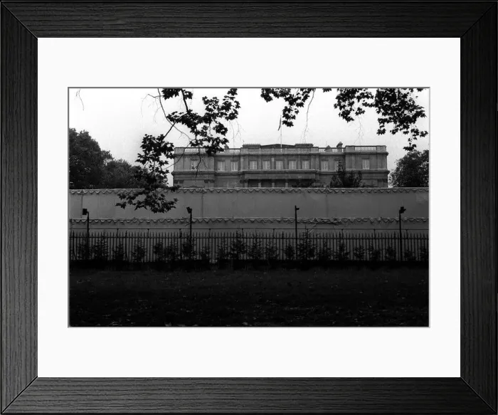 : Lancaster House London view from the Mall showing security screens weby : Lancaster House London view from the Mall showing security screens weby