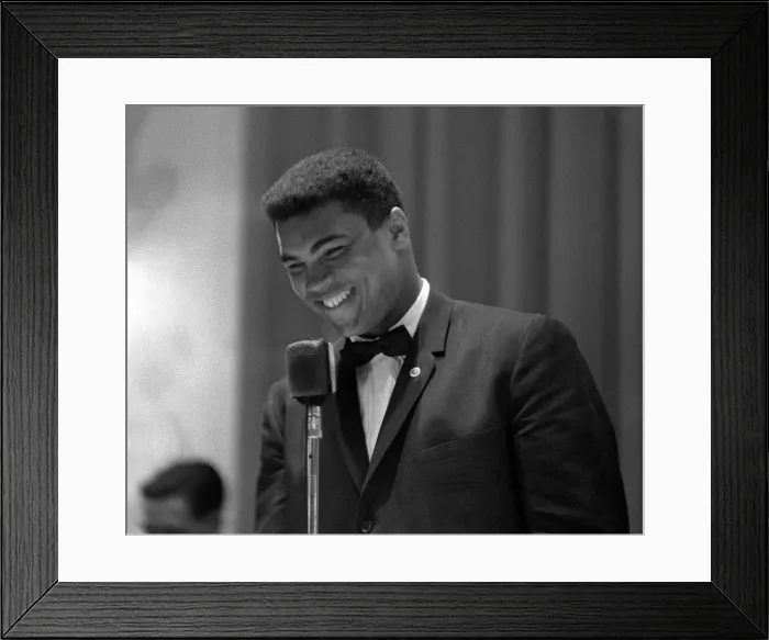 Framed Print : Cassius Clay (Muhammad Ali) attends a sports writers reception Framed Print : Cassius Clay (Muhammad Ali) attends a sports writers reception