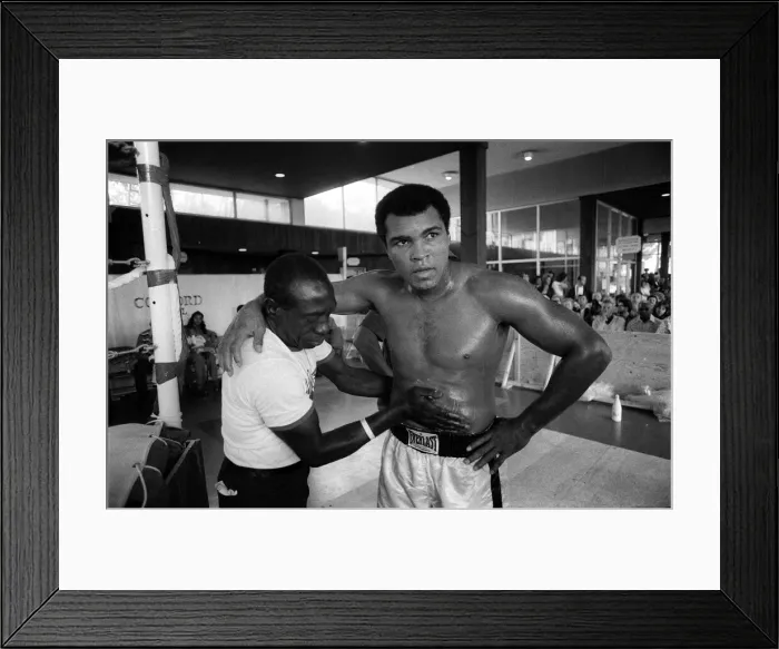 Framed Print : Muhammad Ali Heavyweight Boxer, Mar 1976 getting a rub down from his masseur