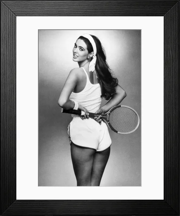 Framed Print : Fashion - Shorts: White Satiny shorts at £6 from Adidas;C&A singlet for £4 Framed Print : Fashion - Shorts: White Satiny shorts at £6 from Adidas;C&A singlet for £4