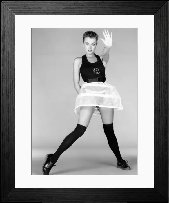 Framed Print : Fashion - Skirts - 1987. Arresting: this skimpy mini-crinoline hoop see-through skirt