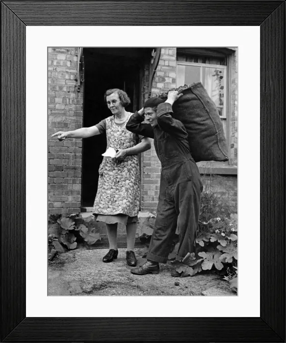 Framed Print : Five foot woman does coalmans job. Mrs. Pittock is a bright Framed Print : Five foot woman does coalmans job. Mrs. Pittock is a bright