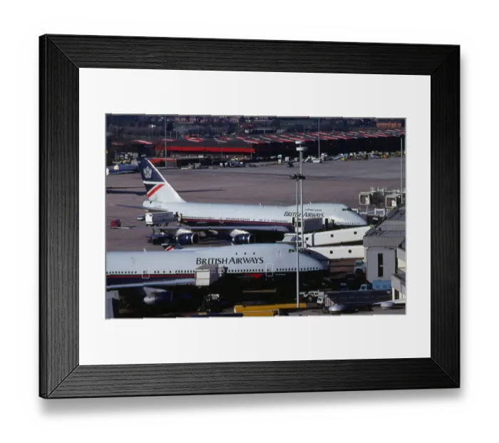 Framed Print : Manchester Airport 1989 British Airways aeroplanes in airport