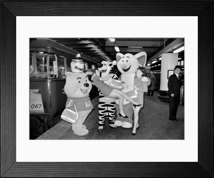 Framed Print : Entertainment Television Cartoons Humour. Walt Disney characters who are travelling round Framed Print : Entertainment Television Cartoons Humour. Walt Disney characters who are travelling round