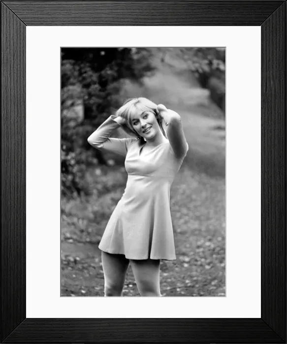 Framed Print : Woman outdoors posing wearing a mini dress. November 1969 Z10756-006 Framed Print : Woman outdoors posing wearing a mini dress. November 1969 Z10756-006