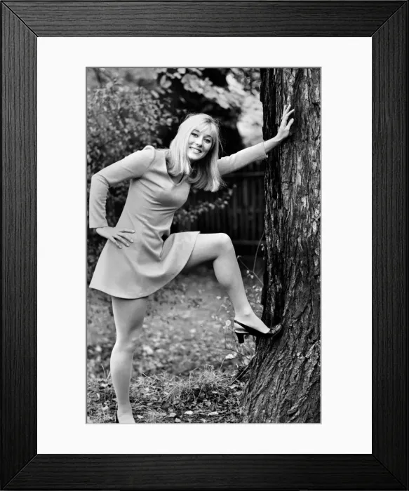Framed Print : Woman outdoors posing wearing a mini dress. November 1969 Z10756-003 Framed Print : Woman outdoors posing wearing a mini dress. November 1969 Z10756-003