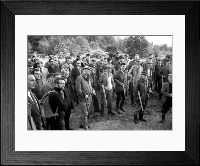 Framed Print : The shoot at Camberley, Surrey, started early today to exterminate all wild life Framed Print : The shoot at Camberley, Surrey, started early today to exterminate all wild life