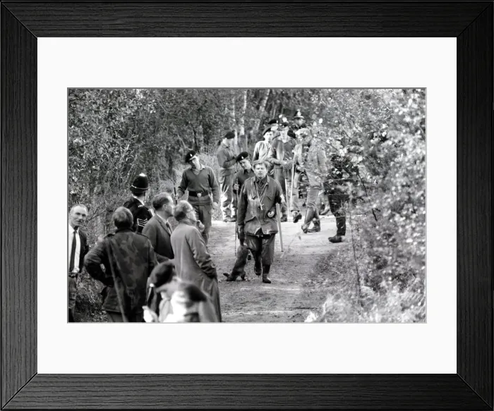 Framed Print : The shoot at Camberley, Surrey, started early today to exterminate all wild life