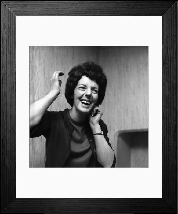 Framed Print : Woman with a bald head, with her wig. November 1969 Z11155-007 Framed Print : Woman with a bald head, with her wig. November 1969 Z11155-007