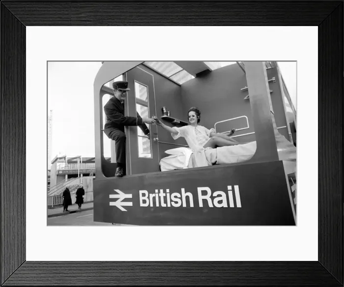 Framed Print : The British Rail float had the attraction of pretty Peni Hobbs from Kensington Framed Print : The British Rail float had the attraction of pretty Peni Hobbs from Kensington