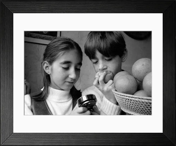 Framed Print : Matthew Ives, timed by his sister Sally, 11, eating his way to a world record by Framed Print : Matthew Ives, timed by his sister Sally, 11, eating his way to a world record by