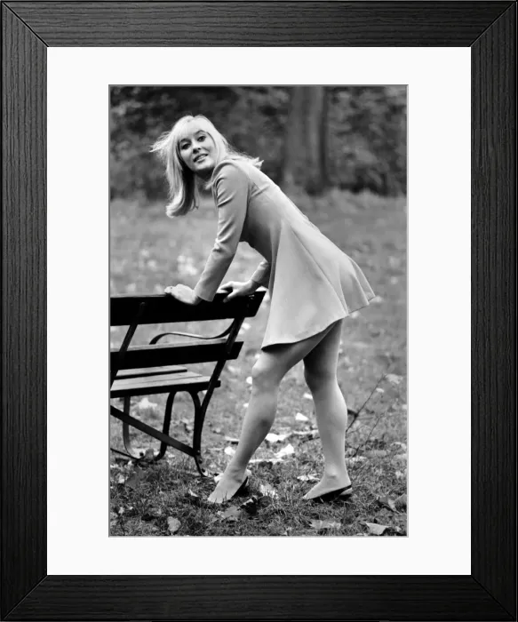 Framed Print : Woman outdoors posing wearing a mini dress. November 1969 Z10756-002 Framed Print : Woman outdoors posing wearing a mini dress. November 1969 Z10756-002