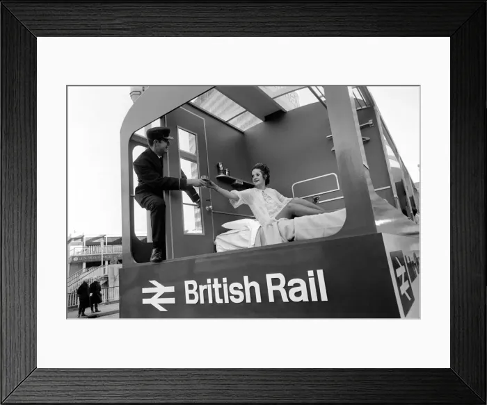 Framed Print : The British Rail float had the attraction of pretty Peni Hobbs from Kensington Framed Print : The British Rail float had the attraction of pretty Peni Hobbs from Kensington
