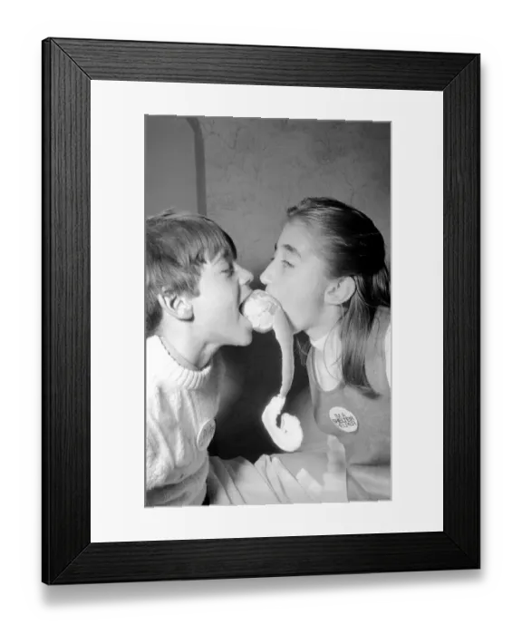 Framed Print : Matthew Ives, timed by his sister Sally, 11, eating his way to a world record by