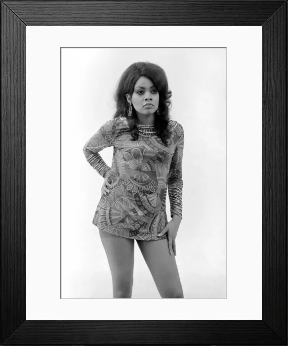 Framed Print : Model Vicki Richards wearing a patterned mini dress. October 1969 Z10451-003 Framed Print : Model Vicki Richards wearing a patterned mini dress. October 1969 Z10451-003