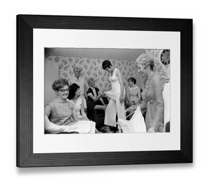 Framed Print : Ladies who attended a lingerie party in Inlow near Manchester