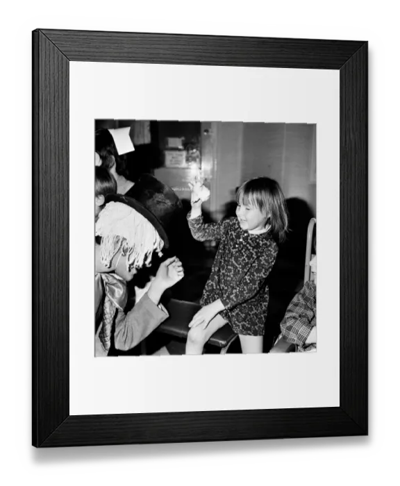 Framed Print : Children of booth hall hospital meet character from Alice in Wonderland