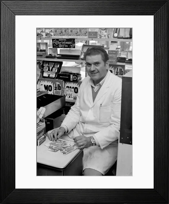Framed Print : A man sitting in his shop at Deptford. November 1969 Z10715 Framed Print : A man sitting in his shop at Deptford. November 1969 Z10715