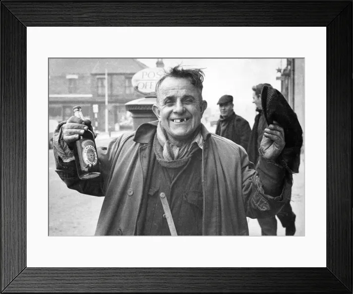 Framed Print : Well armed to cast his vote at the old Co-op Hall at Hebburn yesterday Framed Print : Well armed to cast his vote at the old Co-op Hall at Hebburn yesterday
