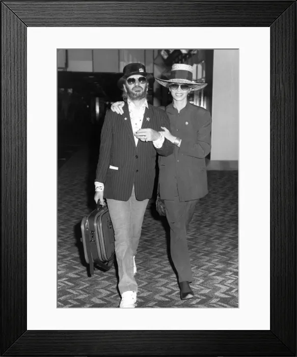 Framed Print : Ringo Starr and Barbara Bach leaving for New York. June 1988 P017261