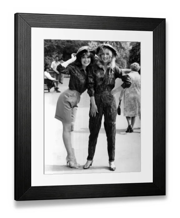 Framed Print : Fashion - Misc. Military styles. Models Tina Thomas (left Framed Print : Fashion - Misc. Military styles. Models Tina Thomas (left
