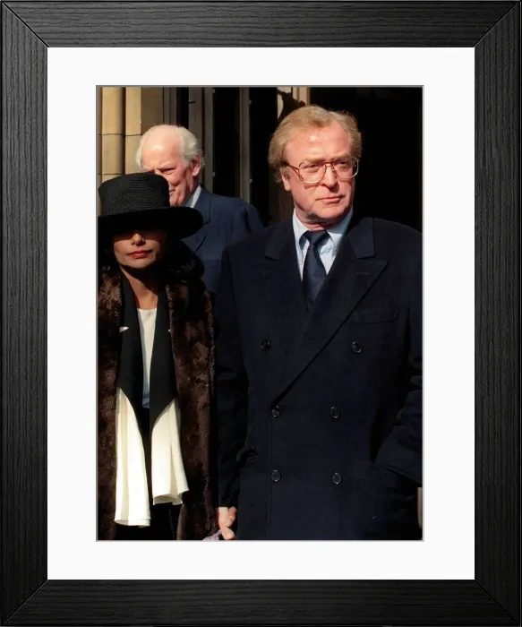 Framed Print : Michael Caine March 1994 pictured at a memorial service for Sam Wanamaker with his wife Framed Print : Michael Caine March 1994 pictured at a memorial service for Sam Wanamaker with his wife
