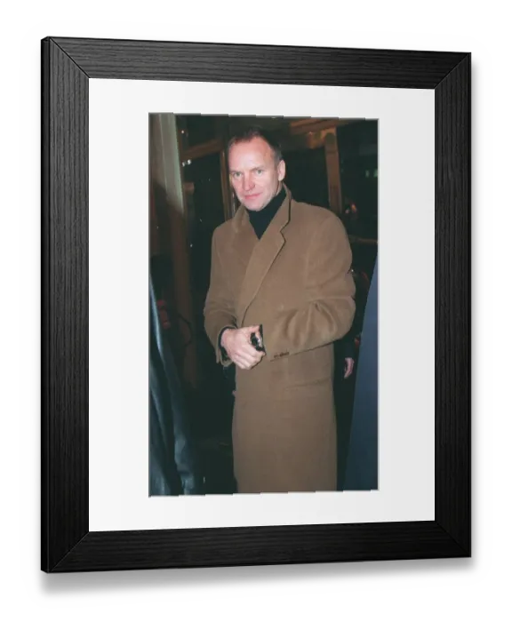Framed Print : Sting arrives at Noel Coward AIDS Gala Dinner January 1998 at the Park Lane Hotel Framed Print : Sting arrives at Noel Coward AIDS Gala Dinner January 1998 at the Park Lane Hotel