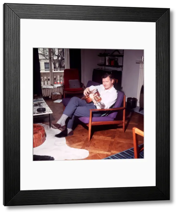 Framed Print : Benny Hill Entertainer in his Kensington flat