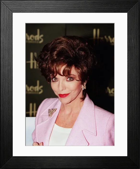 Framed Print : Joan Collins at a Harrods book signing