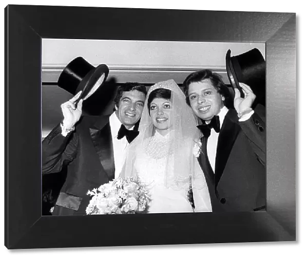 Frankie Vaughan the singer at his daughters wedding with his daughter and husband