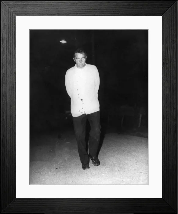 Framed Print : Richard Burton after being in a car crash in Rome April 1962 Framed Print : Richard Burton after being in a car crash in Rome April 1962