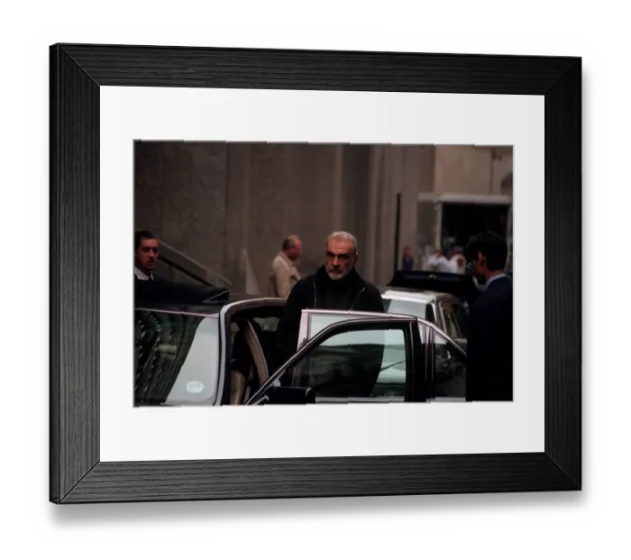 Framed Print : Sean Connery Actor September 98 Getting into car filming his new film in london Framed Print : Sean Connery Actor September 98 Getting into car filming his new film in london