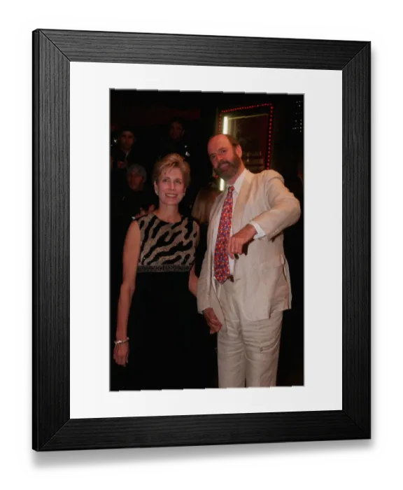 Framed Print : John Cleese actor with his wife at the film premiere of his new film Fierce Creatures in
