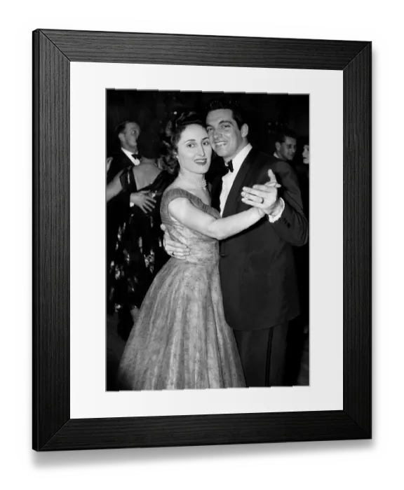 Framed Print : Frankie Vaughan dancing with his wife Thelma at the Dorchester where the Variety Club