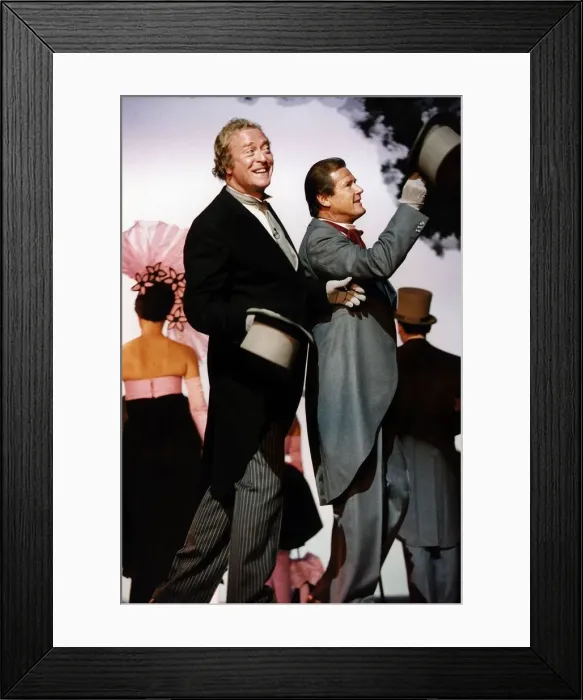Framed Print : Michael Caine & Roger Moore actors at the London Palladium