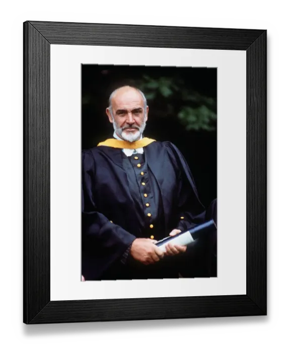 Framed Print : Sean Connery actor receives an Honorary Degree from St Andrews University Scotland