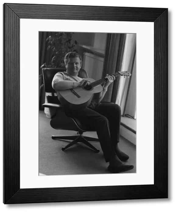 Framed Print : Benny Hill at home in his flat 1969 Framed Print : Benny Hill at home in his flat 1969