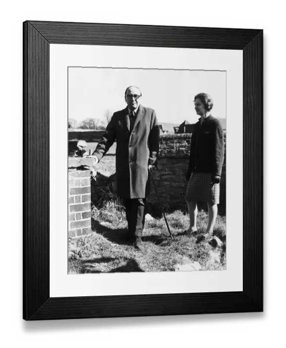 Framed Print : Roy Jenkins MP leader of the Social Democrats with wife walking in East Hendred Berks Framed Print : Roy Jenkins MP leader of the Social Democrats with wife walking in East Hendred Berks