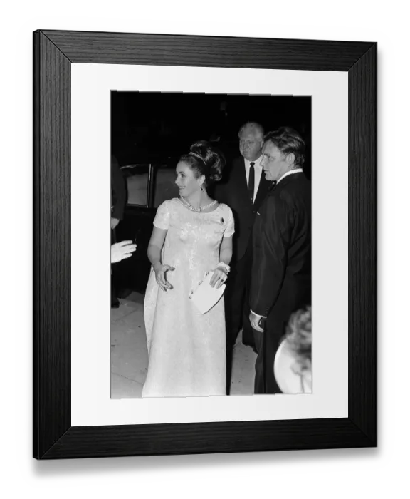 Framed Print : Elizabeth Taylor November 1965 and Richard Burton at Hollywood Party