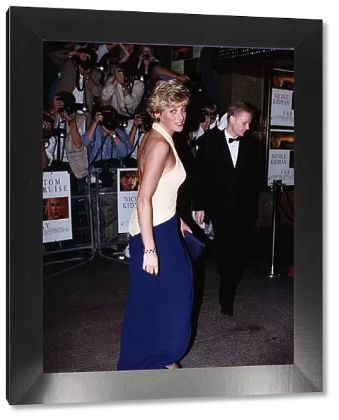 Princess Diana arrives to meet film stars Tom Cruise and Nicole Kidman before