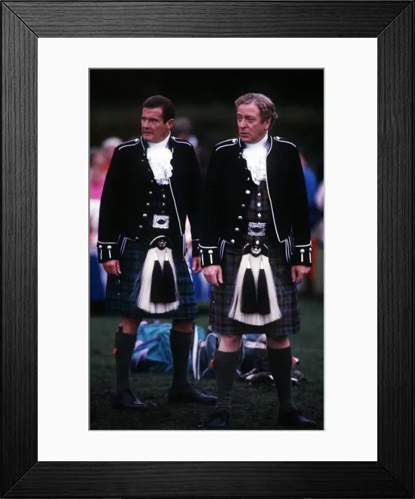 Framed Print : Michael Caine actor and Roger Moore actor at Inveraray Castle in Argyll Framed Print : Michael Caine actor and Roger Moore actor at Inveraray Castle in Argyll