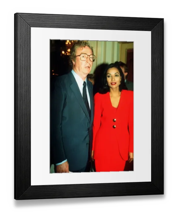 Framed Print : Michael Caine actor with wife Shakira Caine at a Variety Club Party