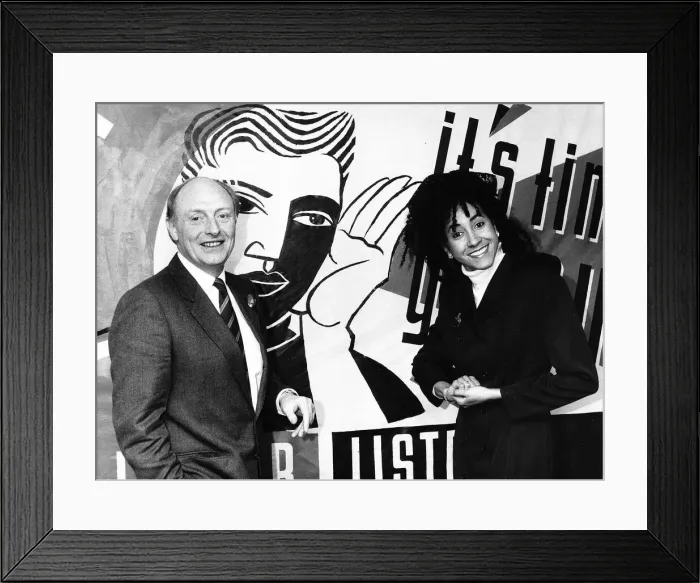 Framed Print : Rhoda Daker former singer with the Specials with Neil Kinnock former leader of the Labour