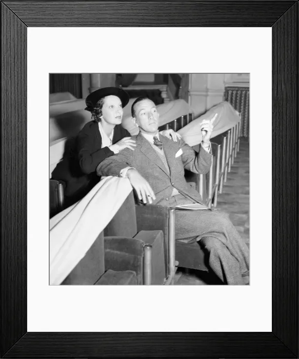 Framed Print : Actor and playwrite Noel Coward and Actress Gertude Lawrence send here during Framed Print : Actor and playwrite Noel Coward and Actress Gertude Lawrence send here during