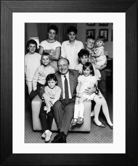 Framed Print : Neil Kinnock Leader Of The Labour Party with children from his family
