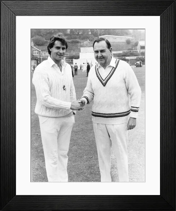 Framed Print : Colin Cowdray and his son Chris. Cricket players Framed Print : Colin Cowdray and his son Chris. Cricket players