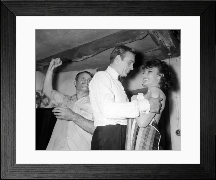 Framed Print : Films Goldfinger James Bond 007 March 1964 Sean Connery during a rehearsal for a