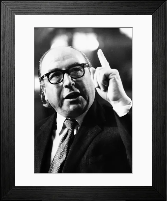 Framed Print : Roy Jenkins MP speaking during a labour party conference at Blackpool, October 1973 Framed Print : Roy Jenkins MP speaking during a labour party conference at Blackpool, October 1973